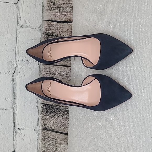 J. Crew Shoes - J Crew Lucie Suede D'Orsay Pumps in Navy - NWOT